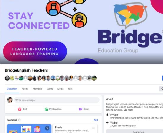 el grupo de Facebook BridgeEnglish Teachers.