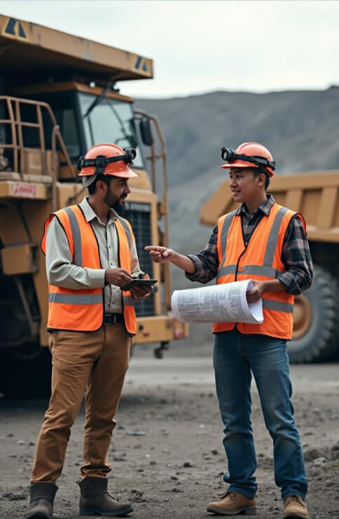 minería Profesional de la industria minera tomando capacitación especializada en inglés con Bridge.