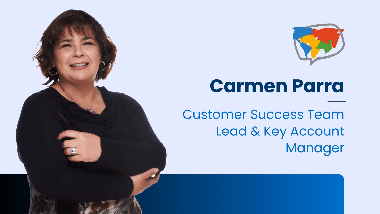Professional portrait of Carmen Parra, Customer Success leader at Bridge, expert in corporate language training programs