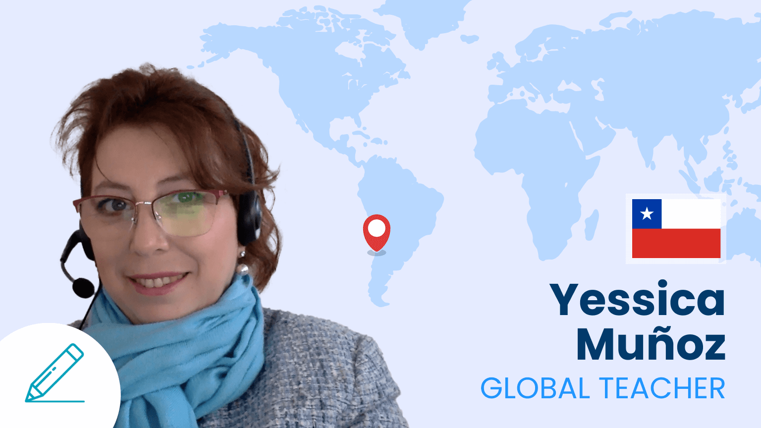 Yessica Muñoz, Bridge Global Teacher, teaching Business English to professionals.