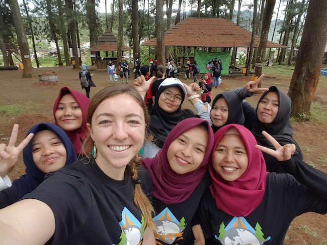 Olivia, TEFL teacher in China, on a trip to Indonesia