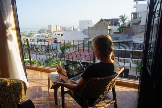 Rachel teaching online in Mexico