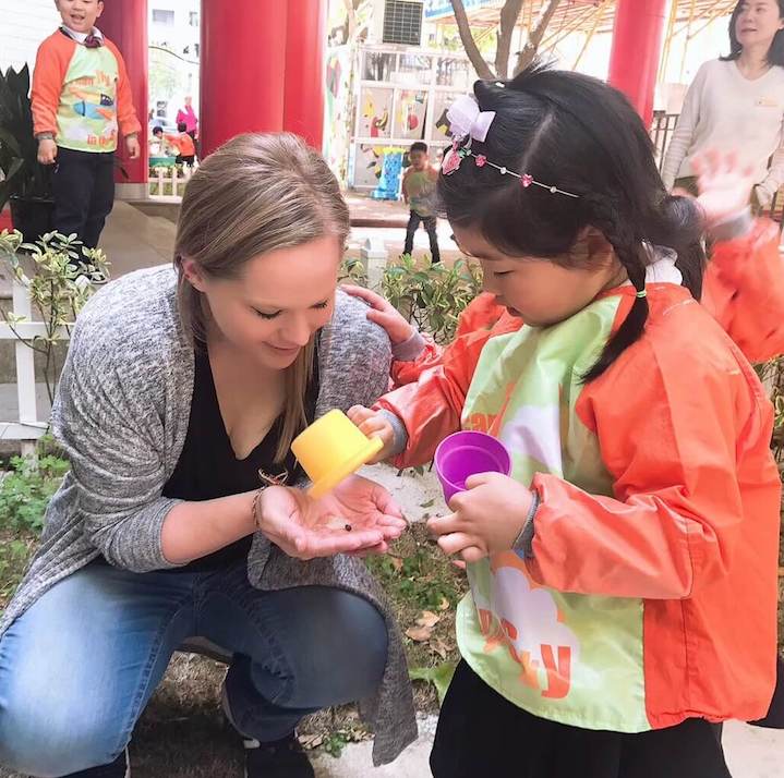 Jordan, teacher in China, with her student 