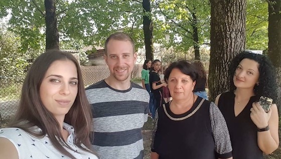 Michael, teacher in Georgia, with his students