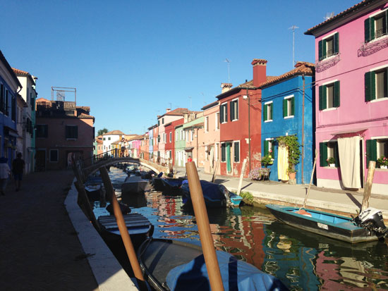 Colorful buildings and canal in Venice, Italy