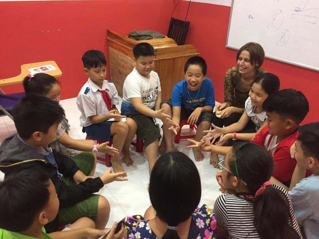 Anna, teaches kids English in Vietnam.