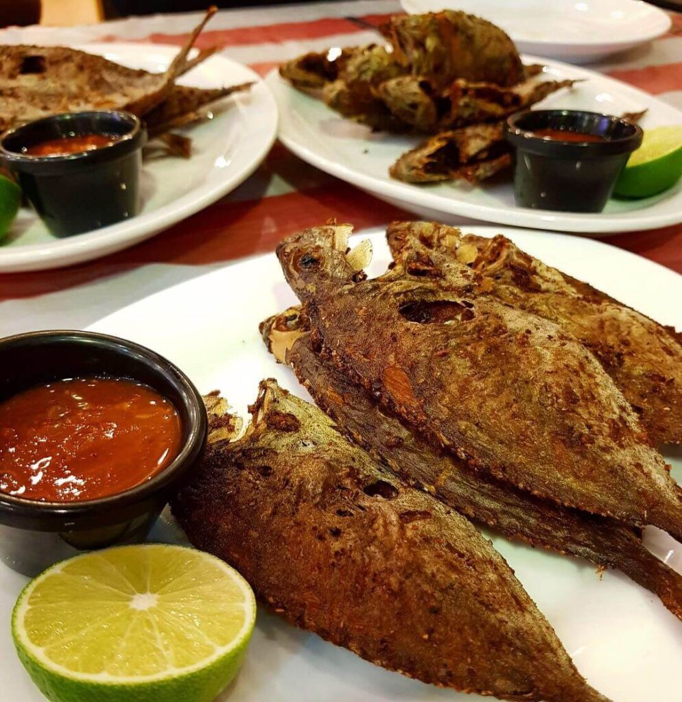 Traditional fried Safi fish, a local favorite in Bahrain
