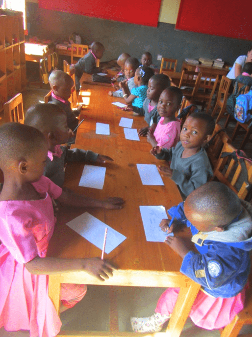 ESL students in Tanzania at work