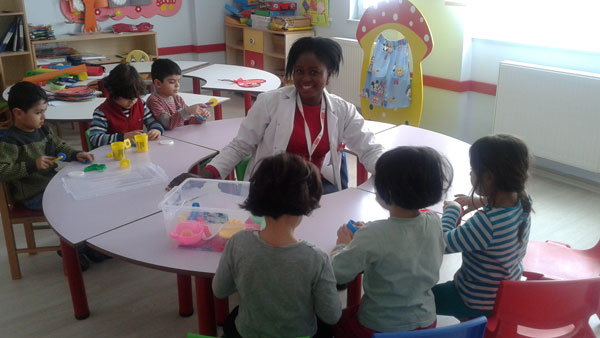 A Bridge grad teaching English to young learners in Turkey