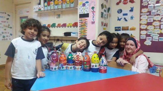 TEFL teacher in Egypt with students