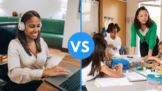 teaching English online vs. the classroom