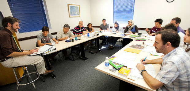TEFL classroom, teacher teaching students in class