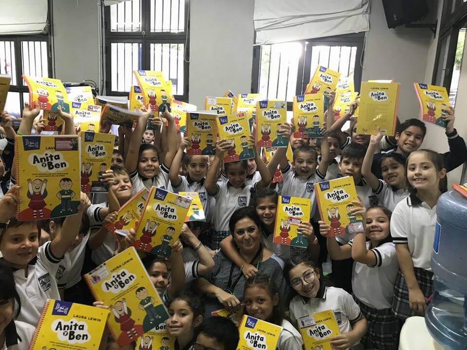 students with book