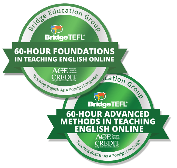 digital badges for Bridge courses in teaching English online 