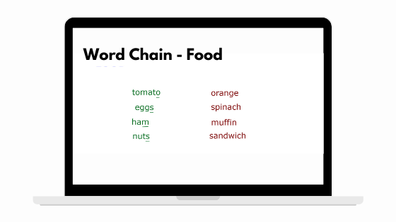 Word Chain Game for Teaching English Online 