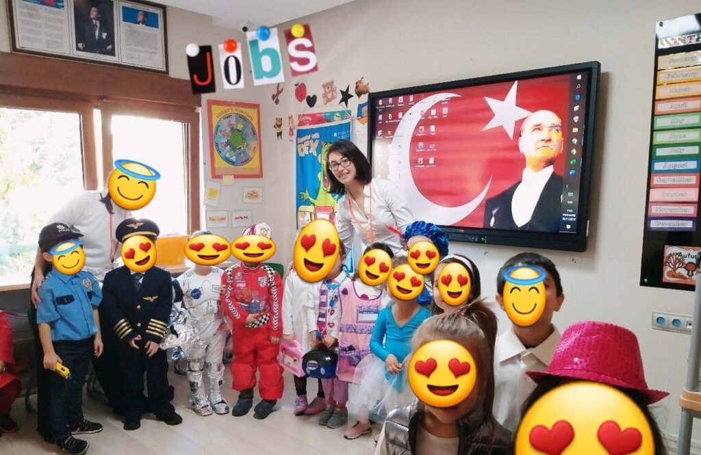 Asma with her nursery students