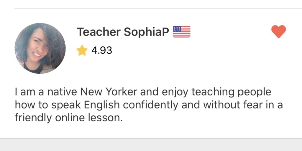 Sophia's teacher profile on Cambly