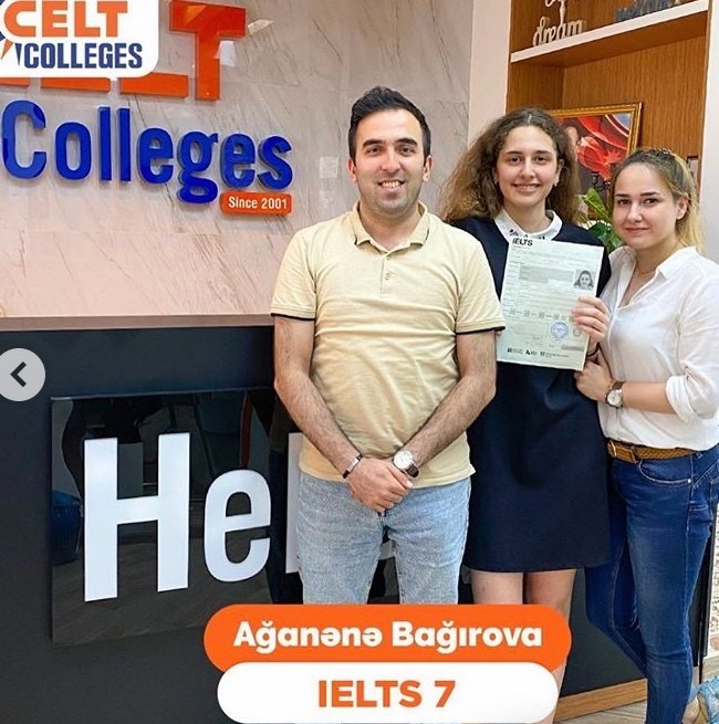 Nasim (right), from Iran, specializes in IELTS prep at a language center in Azerbaijan.