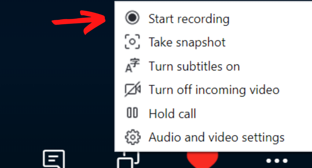 turn off skype video call