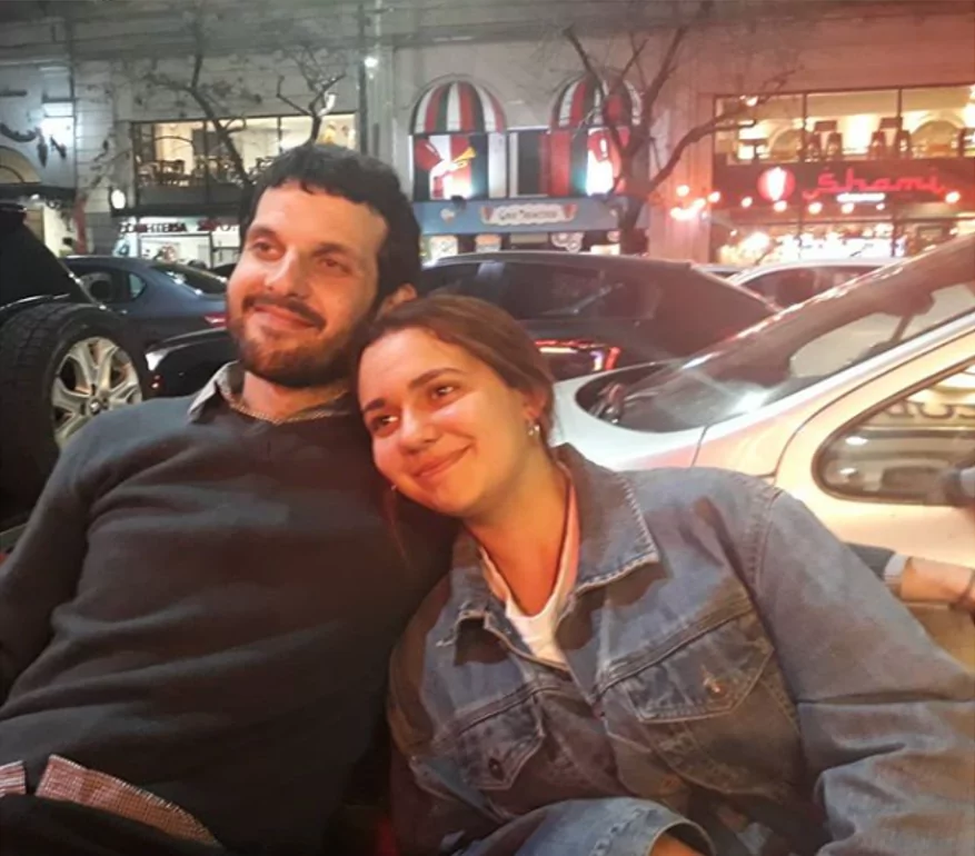 Alejandro with his sister during her visit to Argentina