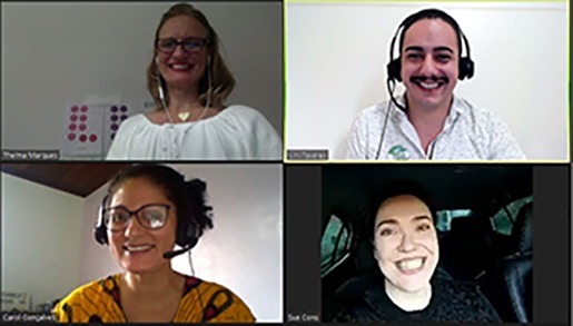 The board of BRAZ-TESOL’s Pronunciation Special Interest Group (SIG) meeting online.