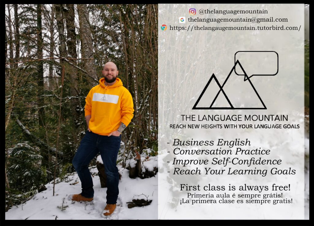 Rory's flyer for his online English school