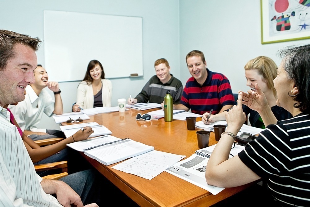 Teachers participate in a TEFL workshop.