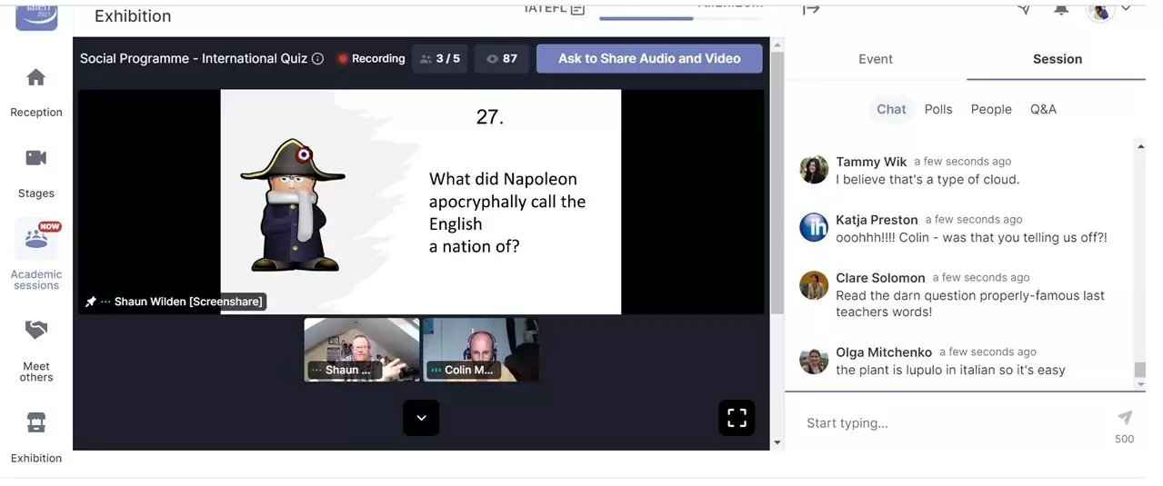 A game held on the IATEFL Conference platform