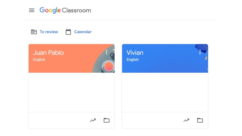 A Google Classroom workspace