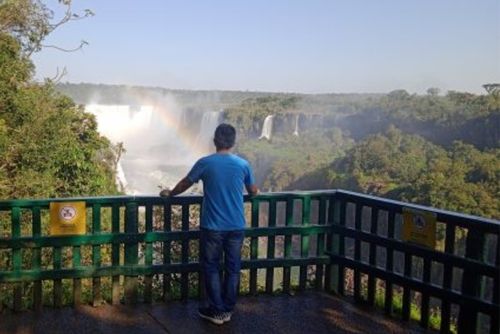 Johan from Venezuela, visiting Iguaçu Falls.