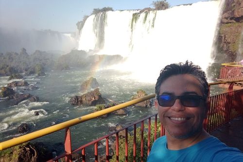 Johan at Iguaçu Falls.