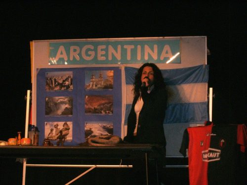 Andrea giving a presentation on Argentina.