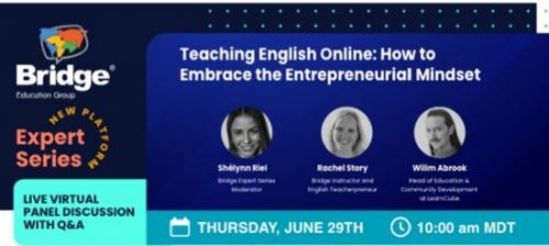 Expert Series Webinar banner for Teaching English online: How to embrace the Entrepreneurial Mindset