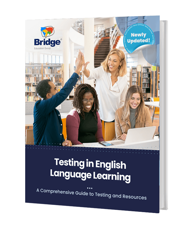 the guide cover for Testing in English Language Learning.