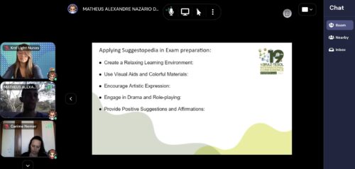 a screenshot of some Suggestopedia techniques from conference speaker Matheus Nazario de Silva's presentation.