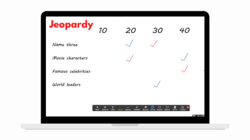 a Jeopardy Game for teaching English online. 