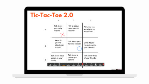 a Tic-Tac-Toe 2.0 game for teaching English online. 