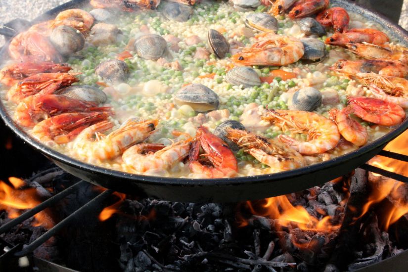 paella booked in the traditional way over an open fire. 