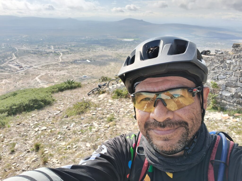 Ruben riding his bike in Mexico.