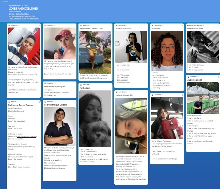 an online teacher using Padlet for a collaborative project with students