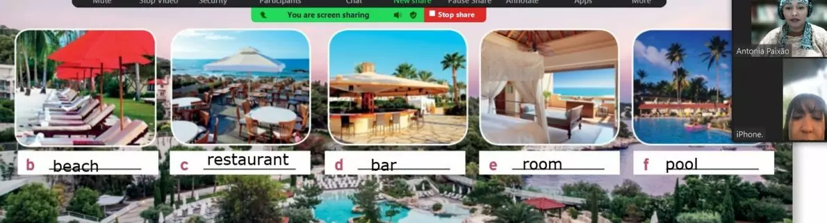 a screenshot of an online class activity