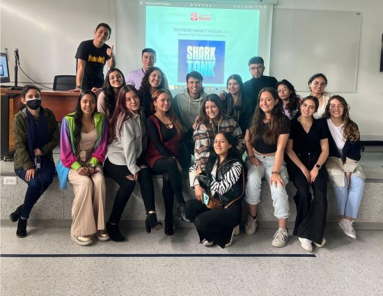 Students pose with Universidad del Rosario humanities professor Rocio del Pilar Salazar Jaramillo