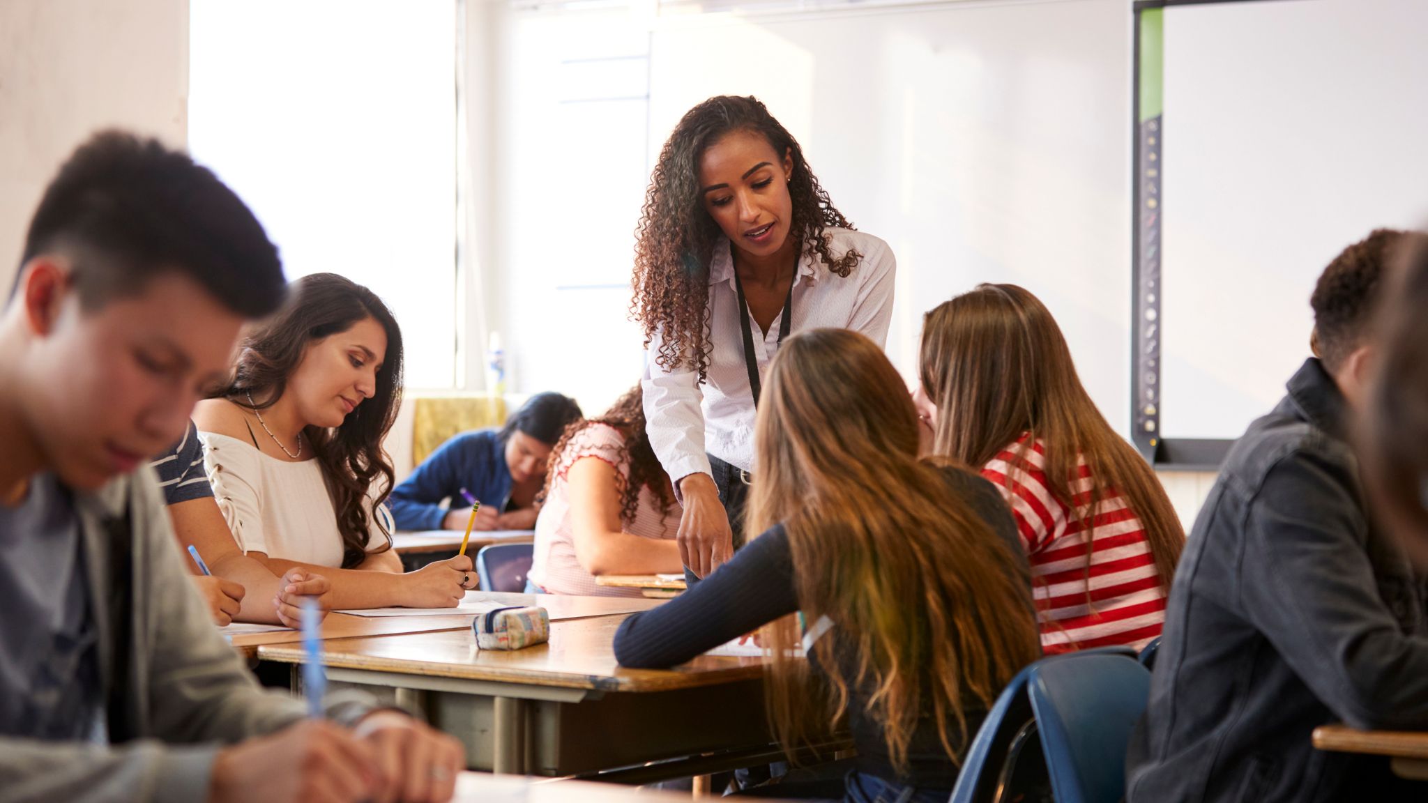 a teacher in a bilingual classroom