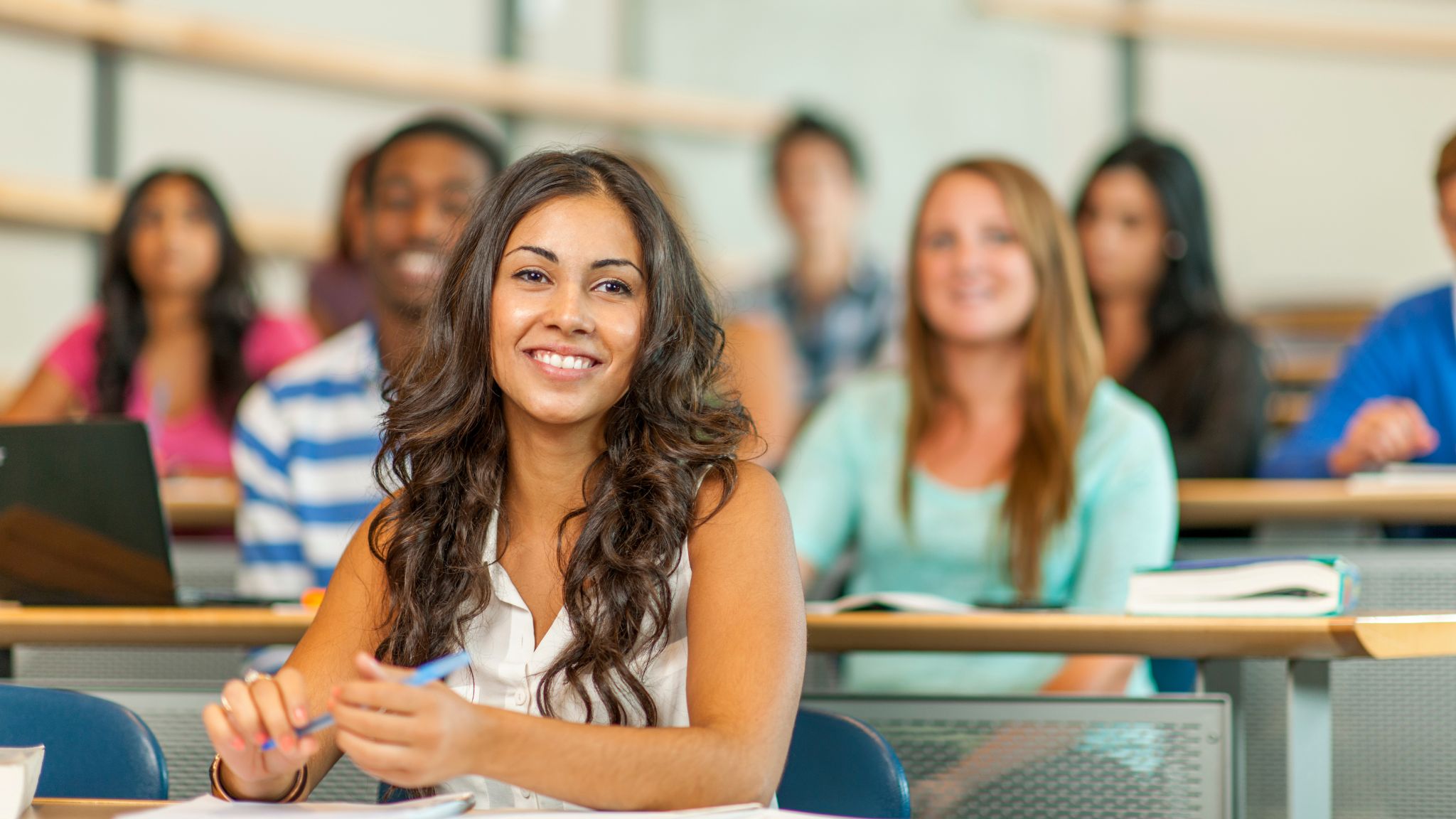 a young adult student enjoying class