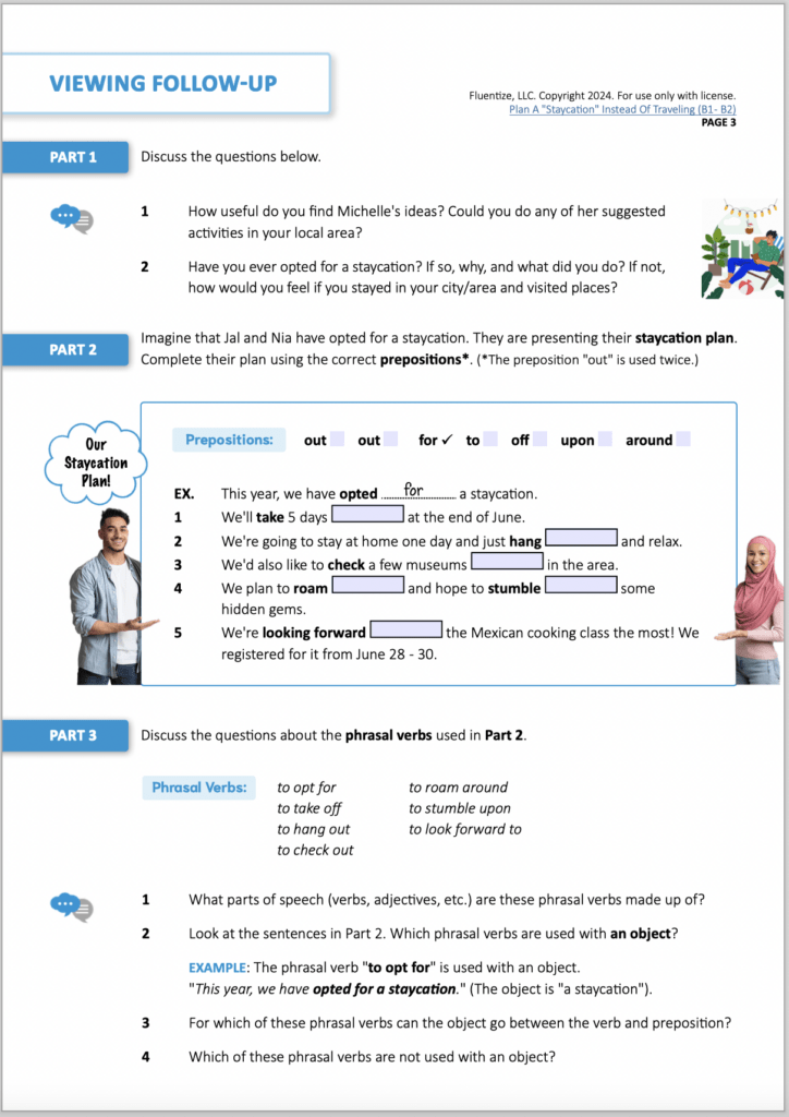 A sample follow-up lesson for a Fluentize video