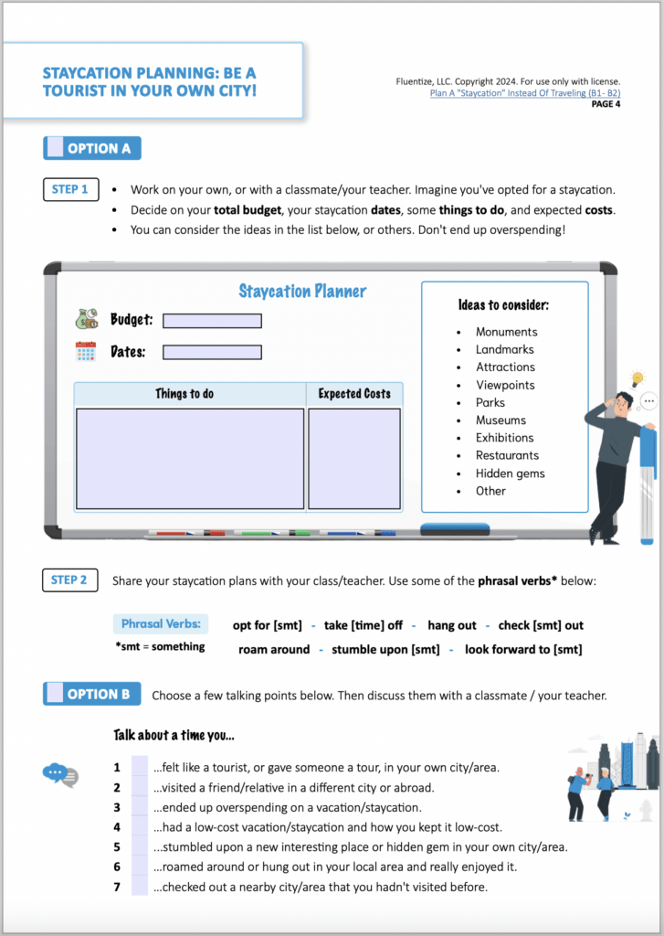 A sample activity from Fluentize