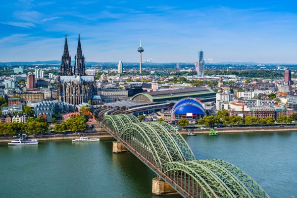 An image of Cologne, Germany from above