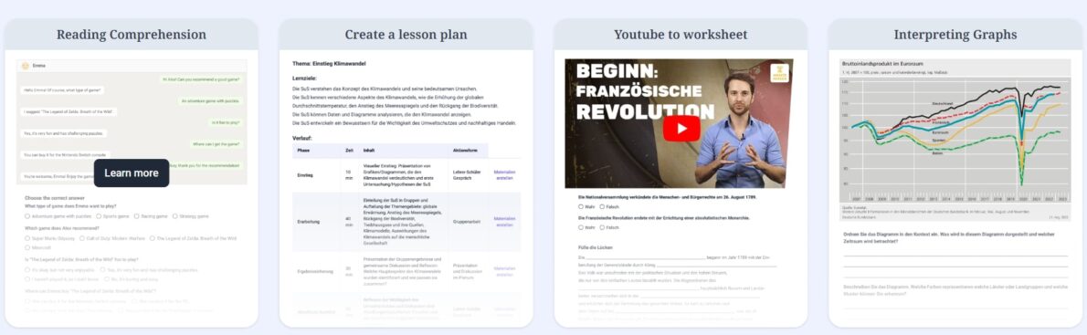 A screenshot showing all the lesson plans you can create with to teach_