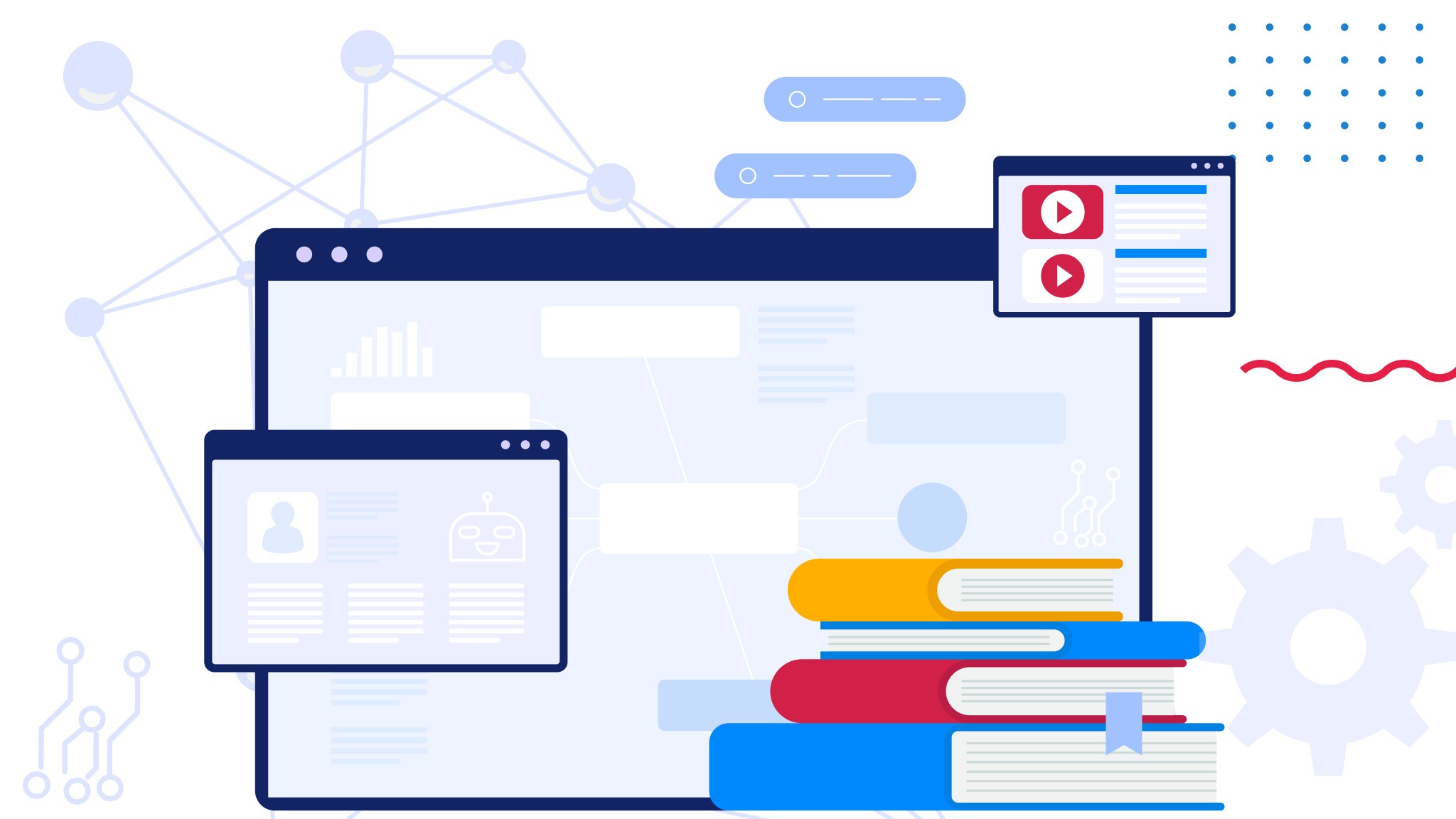 A graphic showing elements of lesson planning and AI