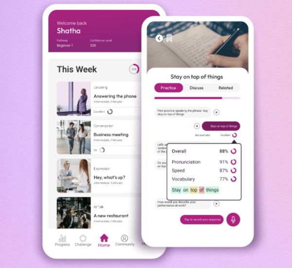 A screenshot of the FLOW Speak app in action